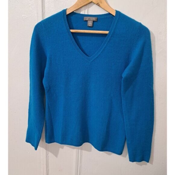Charter Club Womens Small 2 PLY luxury 100% cashmere sweater sky Blue - Picture 2 of 8